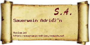 Sauerwein Adrián névjegykártya